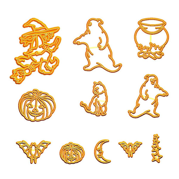 11-pack Kakformar i Plast 3D Halloween Tema Pressbara Kakformar