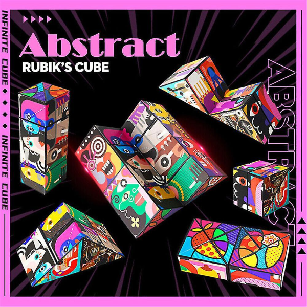 3D utbytbar magnetisk Rubiks kub Hand Flip Pussel Stress relief Ångest Fidget Toys Present för barn
