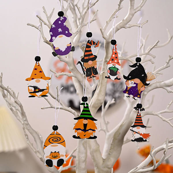 Halloween Hängande Tomtehänge 12st/Förpackning Träpumpa Kvast ElfD