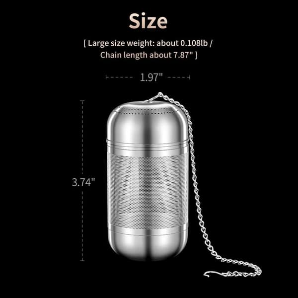 Tea Strainer Set, 2-Pack Mixed Size 316 Stainless Steel Extra Fine Mesh Strainer for Loose Leaf Tea with Chain and Drip Tray