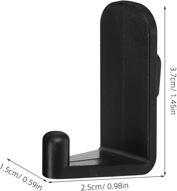 5 Pieces Black Pegboard Hooks for Hanging Non-Damaging ABS Material Easy Installation Single Hole Hooks