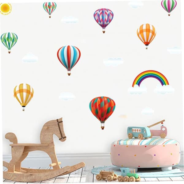 Rainbow Balloon Wall Decal PVC Sticker with Easy to Apply and Remove Features