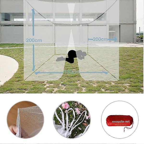 Bed Mosquito Net, 200x200x180cm Universal Square Mosquito Net Camping Mosquito Net, Canopy Mosquito Net -Yx