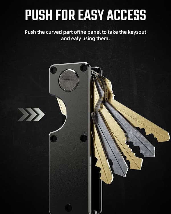 Key Organizer Compact Key Holder Metal Keychain Minimalist Key Case Key Holder for Keychain Secures 1-5 Keys