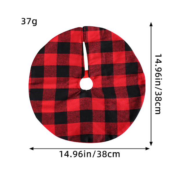2 stk Buffalo Plaid Juletre Skjørt 15 tommer, Juletre Skjørt for Kunstige Trær God Jul Juldekorasjoner for Hjemmet