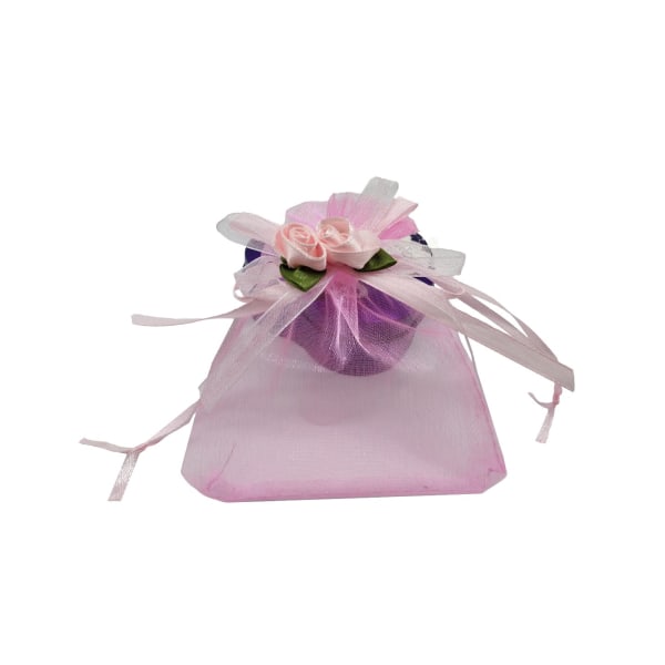 50 stk. Gennemsigtige Gaveposer til Bryllup 3,8x4,8'' Gaveposer Prøver Display Snøre Rose Pung (Pink)