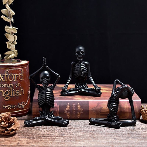Halloween-joogakallo-patsas asunnon, yoastudion tai olohuoneen koristeeksi, valkoinen