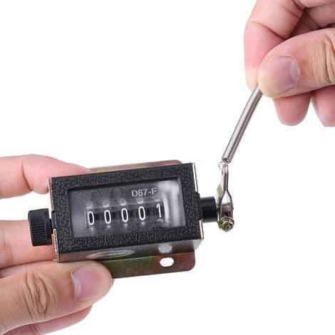Number Counter, Digit Display, D67-F 5-Digit Mechanical Reset Manual Time Counter