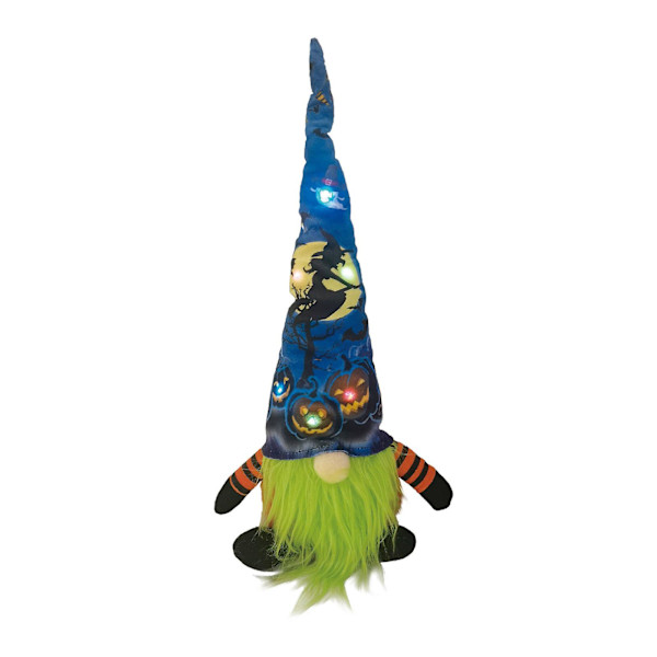 Halloween-kääpiö LED-valolla, Koriste-nukke, Luova Kasvoton Nukke, Sininen