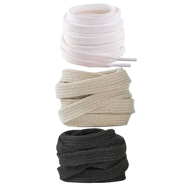 3 Par 100cm Ren Bomulls Skosnören Enkla Platta Skosnören Canvas Sko Knyt Snöre För Sneaker Canvas Sh Assorted Color 100x1cm