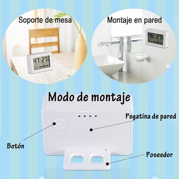 4 stk. Digital Hygrometer, Mini Indendørs Termometer Hygrometer, Digitalt Hjem Indendørs og Udendørs Termometer