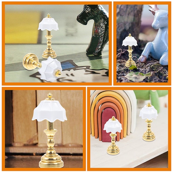 4 stk. Mikro Landskabs Bordlampe Mini Bordlampe Mini Hus Bordlampe Mini Lys Dekoration 4X2CM