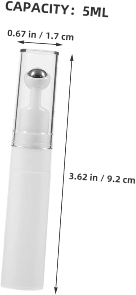 5 stk reisekremsbeholdere, roll-on parfymeflasker, påfyllbare bærbare akryl Pmma hvite små rollerflasker