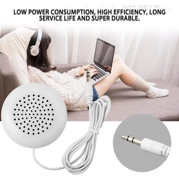 Kudde Högtalare, Portabel 3.5mm Mini Kudde Stereo Utomhus Högtalare Spelare etc, Fint utförande och utsökt utseende - Vit