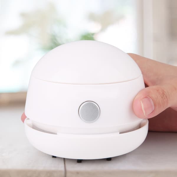 Mini Rechargeable Portable Desktop Vacuum Cleaner Dust Catcher Cleaning Machine (White)