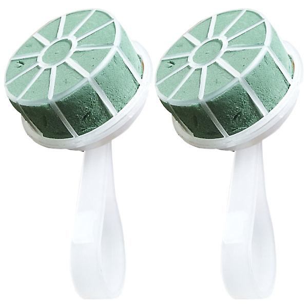 2 kpl Vihreä Dekoratiivinen Morsiuskimpunpidike Mud Wedding Kimpunpidike Tuoreille Kukkille Kahva Hääkimpunpidike Green 17.5X9.5CM