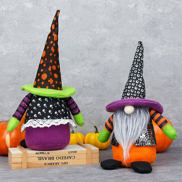 Halloween Pynt Hexe Tomte Svensk Tomte Plys Håndlavet Skandinavisk Elf Nisse Dværg Ferie Dekoration Fletninger