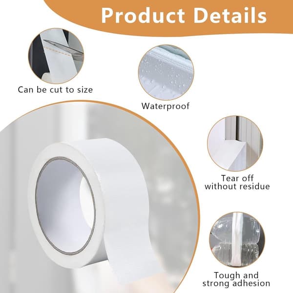 TransHArent Waterproof Sealing Tape, High-Adhesion Single-Sided Tape For Winter Windows And Doors, 2 Rolls, 5 Cm x 3 M