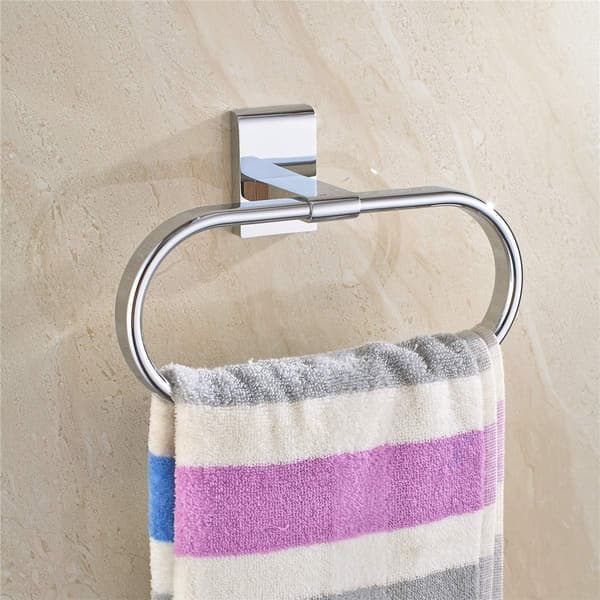 Soikea Pyyherengas Messinki Kiillotettu Kromi Pyyheteline Seinään Asennettava