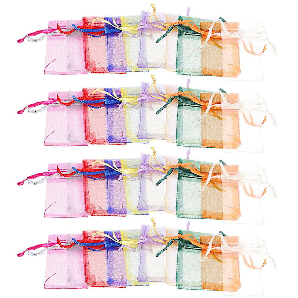 100 st Organza Dragkedjeväskor Organza Presentpåsar Smycken Dragkedjeväskor Godispåsar Blandade Färger