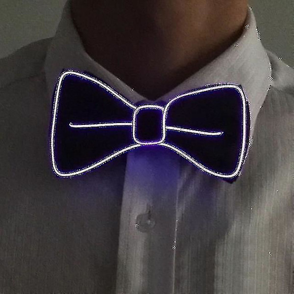 Led Herre Sløyfe Lysende Glitter Julerfest Dekorasjon (lilla) (1 stk)
