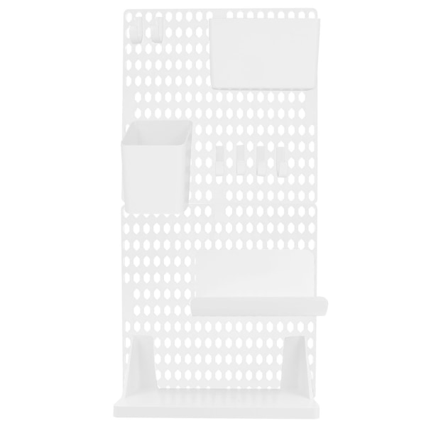 Praktisk Pegboard lagringshylle Pegboard lagringsstativ Vegg Pegboard Holder Hvit50X25X4cm White 50X25X4cm