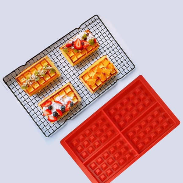 Waffle Iron Silicone Mold, Square Waffles, for Making Chocolate, Cakes, etc.
