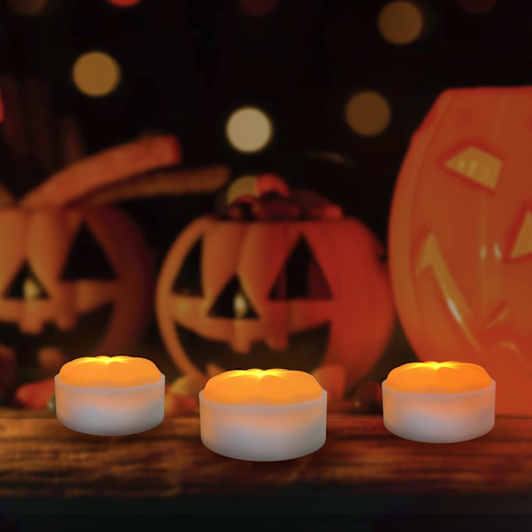 2-pakks Julepynt Gresskarlys, Batteridrevet Dimmbare Jack-O-Lantern LED Gresskarlys med Timer & Fjernkontroll
