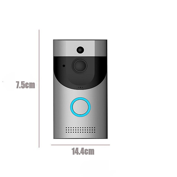 Trådløs Visuel Stemme Intercom Wifi Mobiltelefon Fjernbetjening Elektronisk Smartdørklokke Sølv