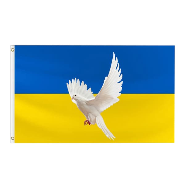 Ukraina Fredsdue Flagg 3 x 5 fot Polyesterbanner med messingmaljer