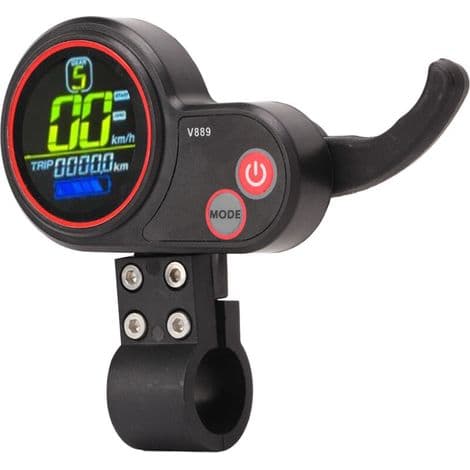 Electric Scooter Dashboard with Thumb Throttle, Screen and USB Port, Compatible with 24V/36V/48V