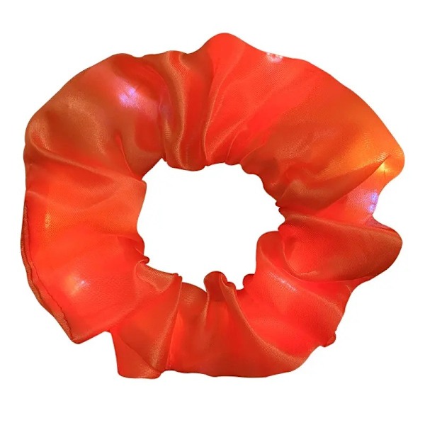 18 stk LED-lys opp Scrunchie, Lys opp hår elastiske bånd, hår Scrunchies for jenter, Lys opp hår bånd for hale
