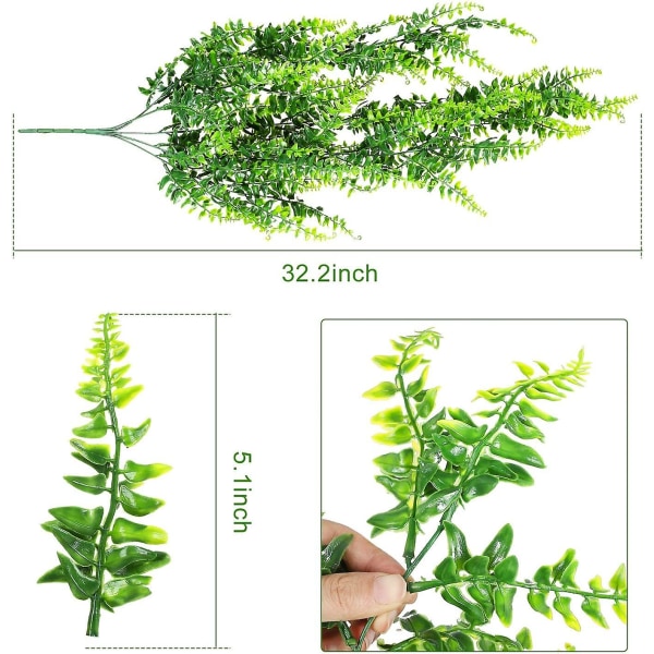 2 Pak Kunstige Hængende Vinstokke Planter Falsk Efeu Bregner Til Udendørs UV-Resistent Til Vægge Indendørs Hængende Kurve Bryllup Girland Dekoration