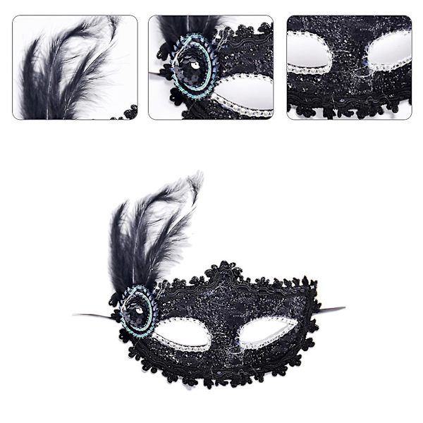 Maskerademaske Kvinner Venetiansk Maske Fest Prom Voksen Spill Karneval Fest Gull