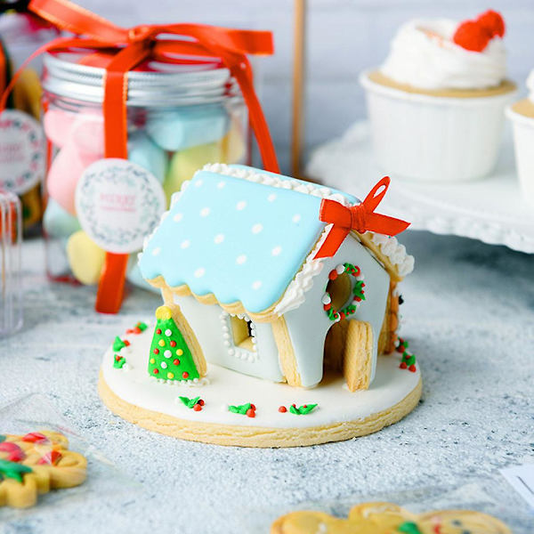 Plastisk Jul Pepparkakshus Cookie Cutter Set 3d Mini