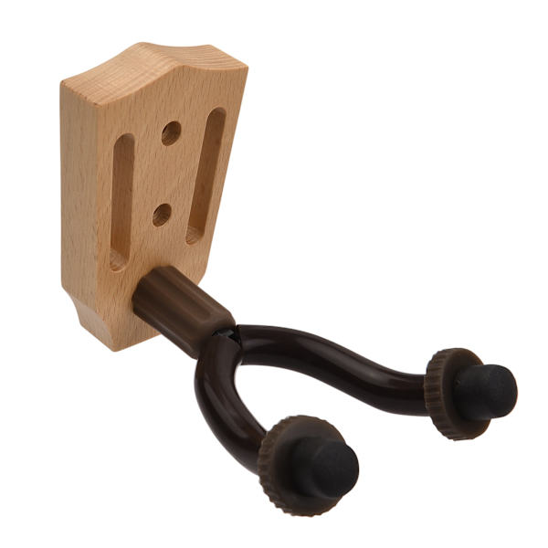 Gitarrväggkrok i bokträ med stabiliserande stänger