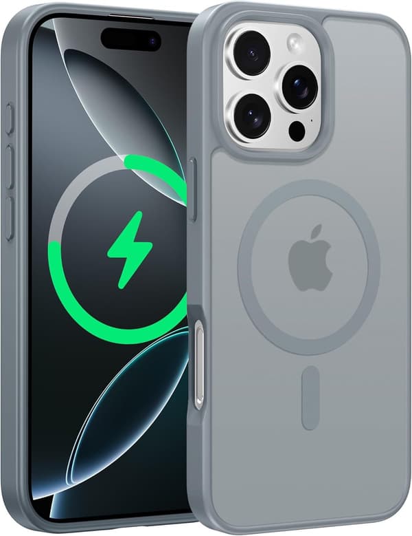Magnetic Case for iPhone 16 & iPhone 17, Matte Soft Case with Camera Control Button, Shockproof MagSafe Compatible*16Plus*grey grey 16Plus grey 16Plus