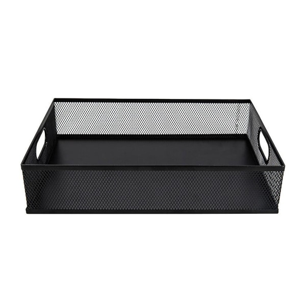 Metal Storage Box Bärbar Fil Organizer Bärbar Fil Box Förvaring Case Skrivbord Fil Organizer Desktop Black 32.7X23X7CM