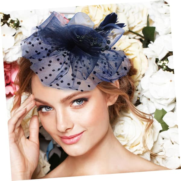 Hårnet Fascinator Hat til kvinder Bryllup Teaparty Lavet af net og bomuld