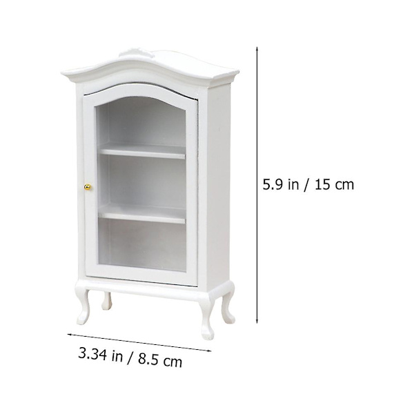 Mini Hus Opbevaringskab Sidebordskab Simuleret Bogreol Model Legetøj Hvid 15X8.5CM White 15X8.5CM