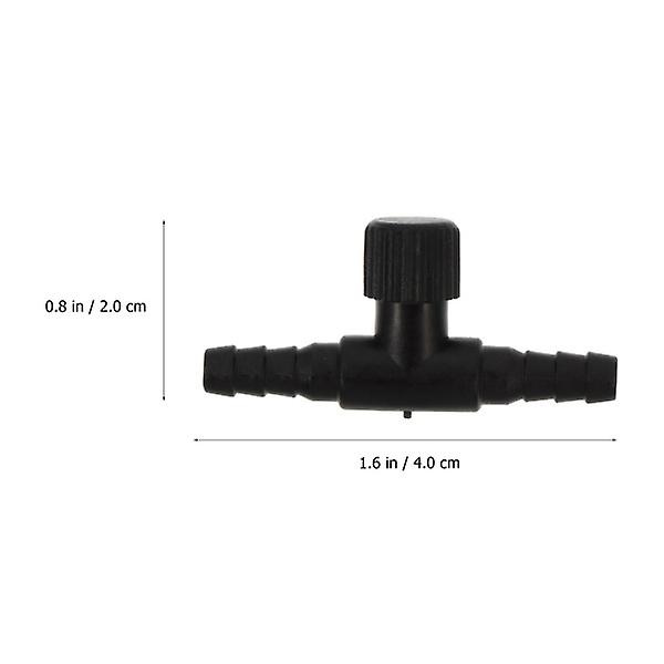 30 stk. 4mm Luft Inline Slangekobling Plastik Til Fiskekum Aquarium Sort 4X2X1CM