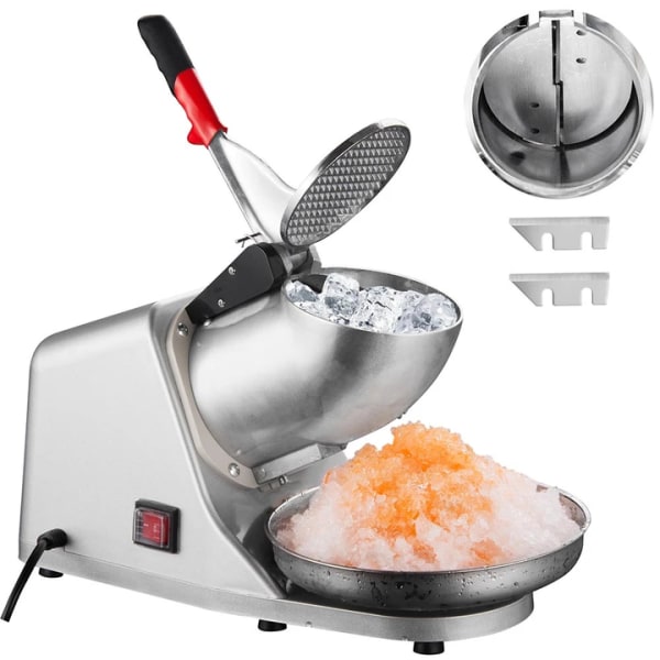 Elektrisk israkmaskin Snow Cone Maker Machine Silver 143lbs/h med Ice Pick för hemmet