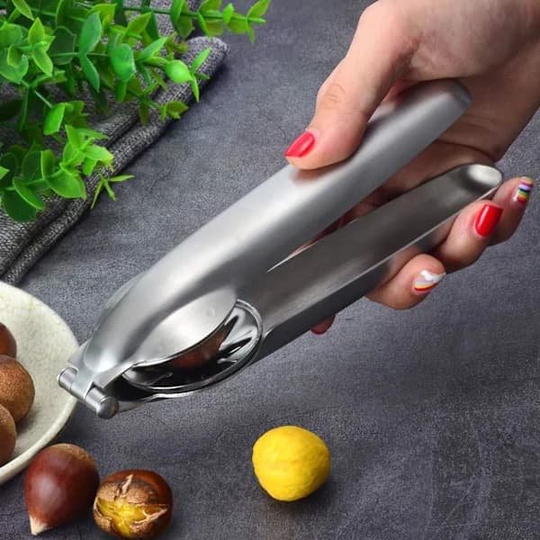 Portable Nutcracker Chestnut Tongs 304 Stainless Steel Chestnut Cutter Multifunctional Metal Nutcracker