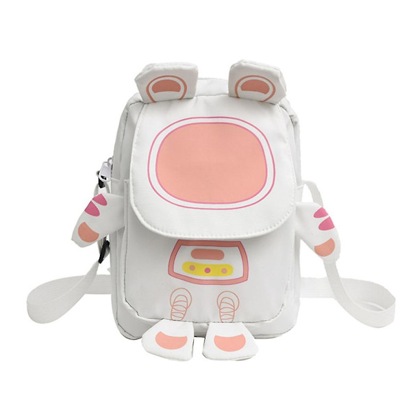 Tegneserie Canvas Skuldertaske Crossbody Taske Til Kvinder Lille Casual Student Telefon Taske Pink