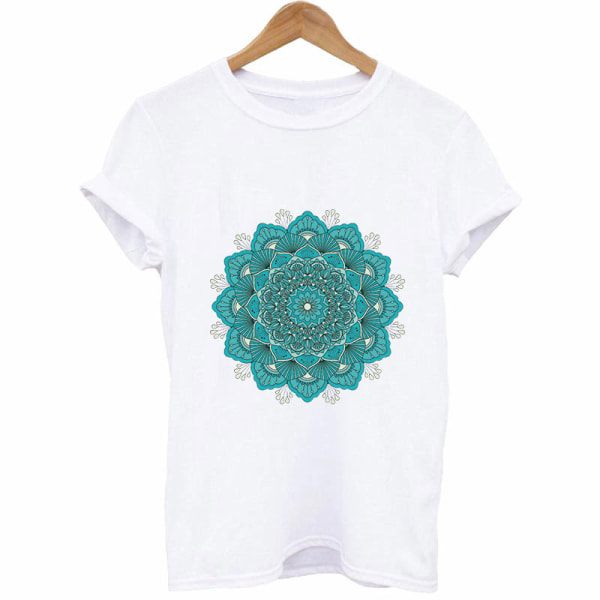 Permanent lapp med vackra mandala blommor, tvättbar värmeöverföringsdekal för T-shirt, jeansjacka, klänning, damkläder, dekoration