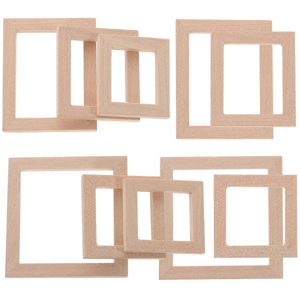 10 stk Dukkehust Mini Rammer Bilde Rammer DIY Håndverk Miniatyr Dukkehust Dekorasjoner 4.3X4.3X1.5C