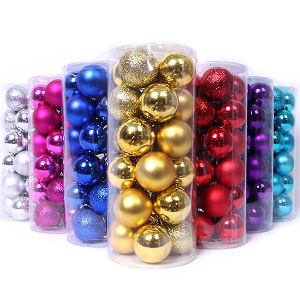Julgranskulor 24st/Ask Glitterkulor Ask Julhängande Bollgåvor 4cm Blå