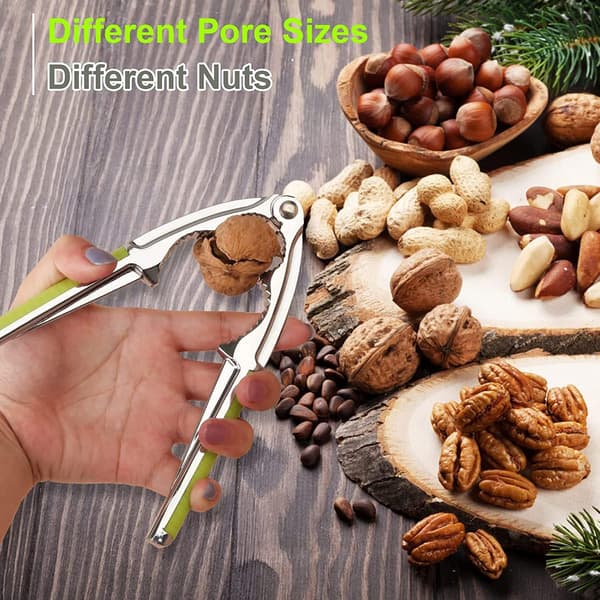 Metal Nutcracker with Non-Slip Handle, Heavy-Duty Walnut Opening Tool for Hazelnuts, Brazil Nuts, and Other Hard-Shelled Nuts