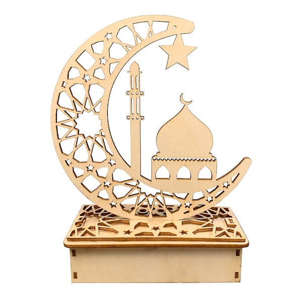 Stil 3 Helt Ny Mubarak DIY Trä LED Dekorativ Ljus Måne Hängande Stil 3