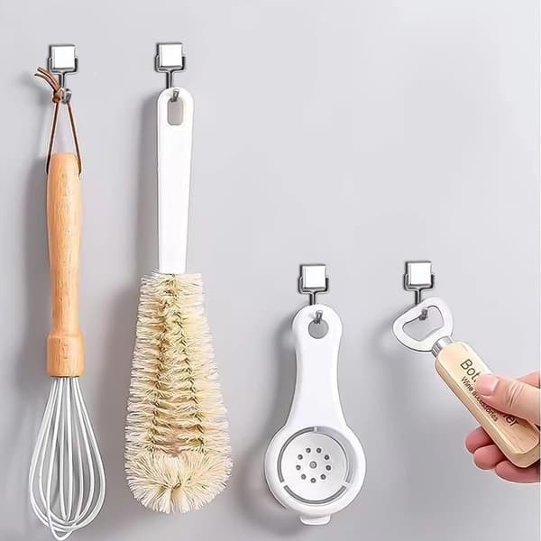 16 pcs magnetic hooks 6 kg, neodymium, silver - for refrigerator, kitchen, office, clothes rack